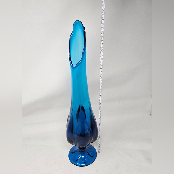VIKING GLASS 6 petal swung stretch vase 18" vinatge - Picture 7 of 7